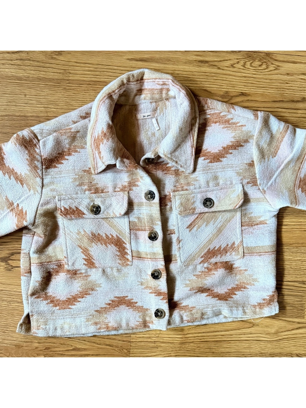 I Am Jane Cropped Aztec Southwestern Print Shacket Jacket Size Small